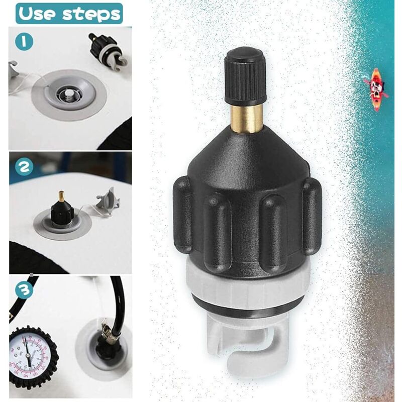 Adaptateur De Valve Universel Pour Kayak, SUP, Bateau Gonflable – Compatible Pompe électrique – Gonflage Rapide