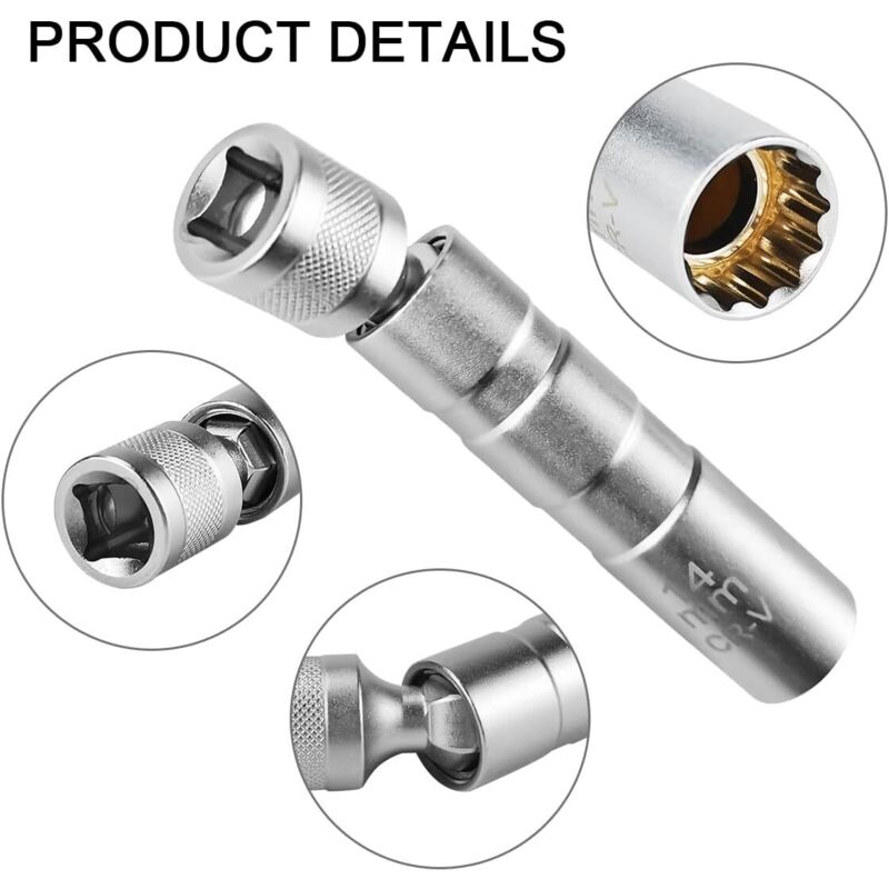 WQNNQW 2 Pièces Clé à Bougie 16mm & 14mm Douille Bougie,Cle A Bougie,Outil De Démontage De Bougies,Clé Bougie Pour Réparation Automobile