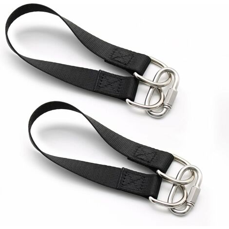 Lot de 2 Pièces Sangle Balancoire, 30 cm Sangles Lourde Suspension, Kit de Suspension avec 2 Mousquetons D-Ring, pour Le Camping, Le Patio, Les Hamacs et Les Balanoires (1/5)