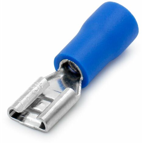 Lot De 100 Connecteurs Femelles à Déconnexion Rapide Isolés Bleus - Section 16-14 AWG, Pour Câblage électrique