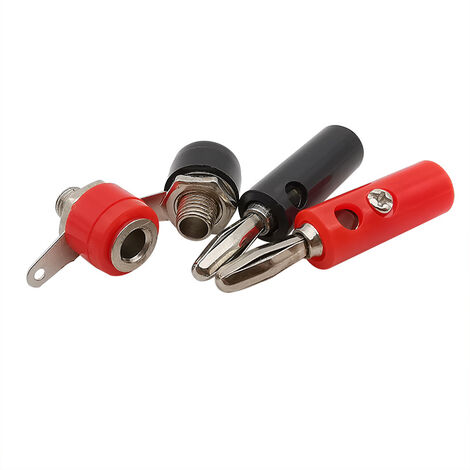 Lot De 2 Fiches Banane Femelle 4mm Uxcell – Prises Jack Connecteurs Audio Rouge 10A