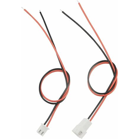 Lot 10 Connecteurs JST 2 Broches Mâle/femelle - Pour Batteries RC LED - Câbles Rouge Et Noir
