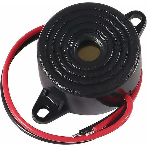 Buzzer Piézo-électrique 85-95dB - 3-24V DC - Câble 100mm - Pour Alarme, Électronique, DIY