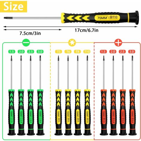 12 Pièces Mini Tournevis De Précision Magnétiques Avec Magnétiseur - Kit Pour Lunettes, Montres, IPhone, PC