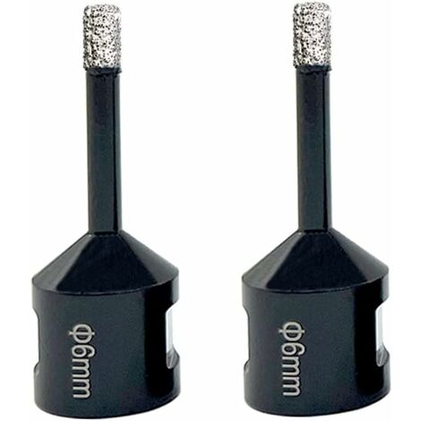2PCS 6mm forets diamantés M14 pour carrelage, Foret Diamant pour le forage à sec ou humide de manière sur porcelaine dure, granit, marbre, verre (1/5)