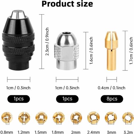 Mandrin De Serrage Et Écrou Pour Défonceuses Bosch DW618D/M - Lot 1/2", 1/4", 12 Mm - Haute Performance