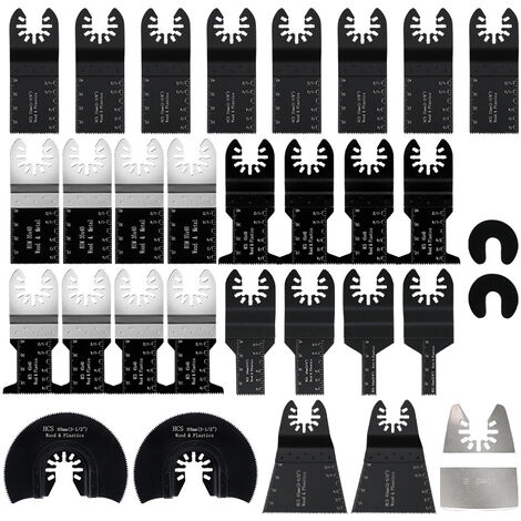 31PCS Outil multifonction lames de scie oscillantes,Accessoires outils oscillants multifonctions, Lame de scie universelle pour Bosch Dewalt Couper les coins de bois carrelage clou
