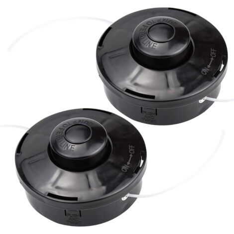 Lot de 2 Tête de débroussailleuse Universelle, A6481 Nylon Bobine de Rechange de Tondeuse Débroussailleuse Tête De Coupe M10 X 1,25 pour Débroussailleuse Thermique à Essence (1/5)