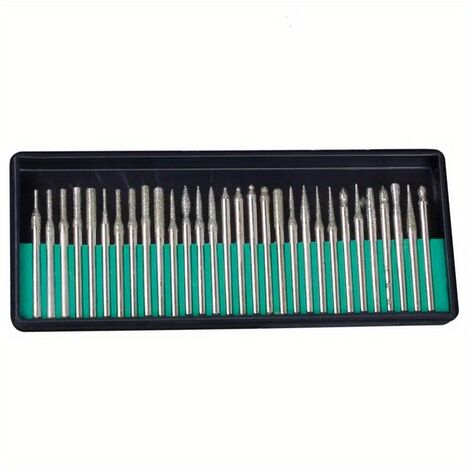 30pcs Diamond Burr Bits, Ensemble De Forets Pour Outils Rotatifs Pour Le Travail Du Métal, Du Bois, Du Routage Et De La Sculpture - Tige De 1/8" (3mm) (1/5)