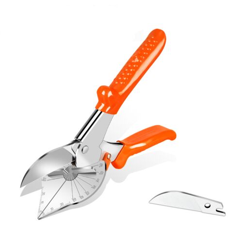Cisaille à Onglet à Angle 45 ° -135 °, Ciseaux à Goulotte Multifonction, Outil de Coupe Quart de Rond pour Couper des Tuyaux en Pvc Ppr Pe, Branche, Fil. Y Compris 1 Lames de Rechange (1/5)