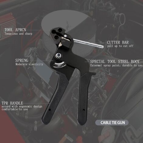 Kit 150 Serre-Câbles Inox 4.6x210mm + Pistolet De Serrage - Collier De Serrage Métallique Pour Câbles