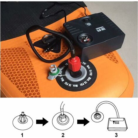 Convertisseur Gonflable de Pompe d’Adaptateur, 4 Normes pièce jointe conventionnelle de Valve d’air pour Bateau Gonflable, Stand up Paddle Board, lit Gonflable, etc