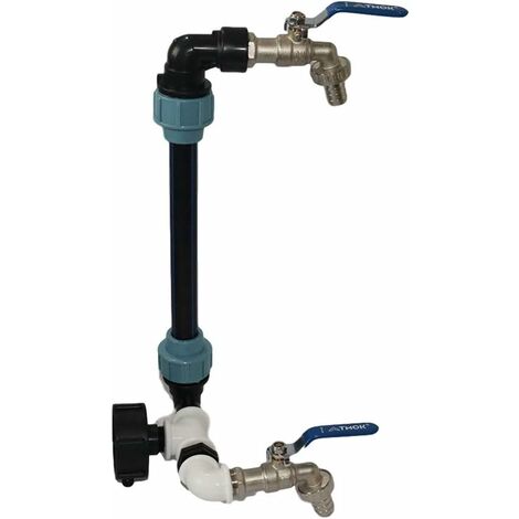 Adaptateur de Réservoir IBC S60x6 en Laiton - Raccord de Vidange avec Robinet - Sortie de Robinet 3/4 Pouce - Connecteur de Tuyau et Robinet - Accessoire pour Réservoir IBC - (1/5)