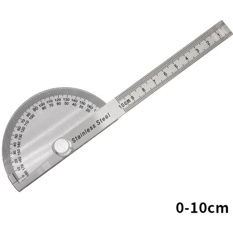 Rapporteur en Acier Inoxydable 0-180° Bras de Jauge d'Angle Règle de Mesure Outil Ingénieur Rapporteur avec Règle de 100mm, Règle d'Angle Universelle pour Dessin de Peinture (1/4)