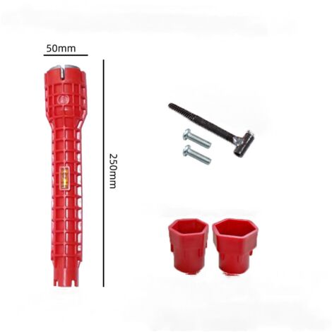 Clé Multifonction 5/6 En 1 Pour Robinet, Évier, Cuvette – Outil Installation Et Réparation Plomberie Cuisine Salle De Bain