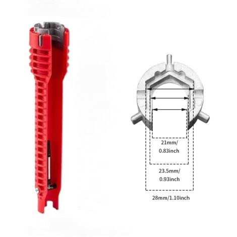 Clé Sanitaire Pour Robinet Et Vidage - Outil Plomberie En Acier Inoxydable - Pour Installation Et Démontage Facile - 24 Cm