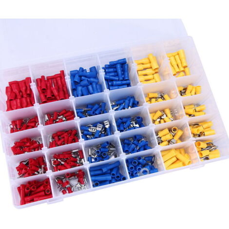 Cosse Electrique Isolé 1000 X Rouges 22-16 AWG #10 Bornes Annulaires Isolées Goujons Cosse Faston