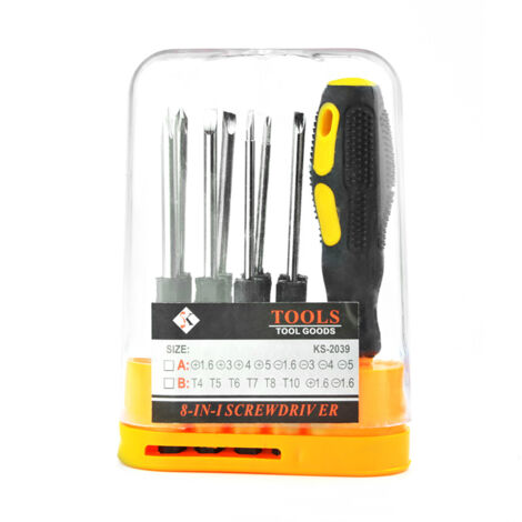 Tournevis Porte-Embouts Boule à Cliquet, Tiges de tournevis interchangeables, 8 Embouts (1/4)