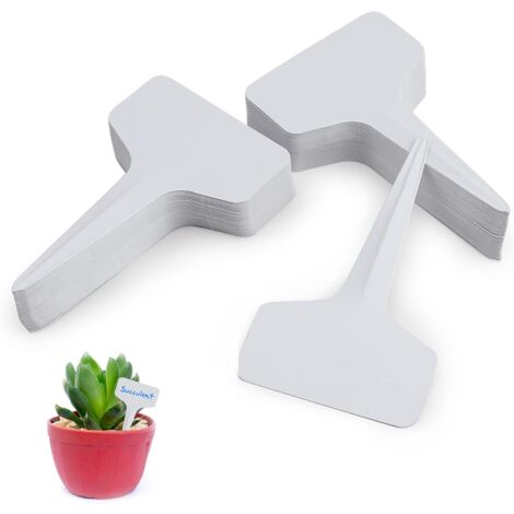 100 Pieces étiquettes, Signes de plantes en forme de T, Etiquette Jardin Exterieur Marqueurs Réutilisable et Accessoires pour Plantes (1/5)