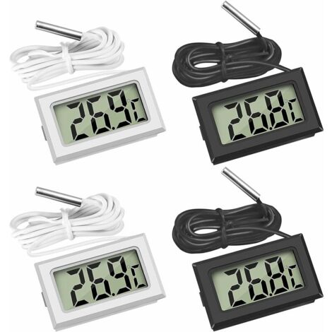 Mini Digital LCD Thermomètre Température avec Sonde de Température Capteur Testeur ,Guazhuni (2X Noir 2X Blanc) (1/7)
