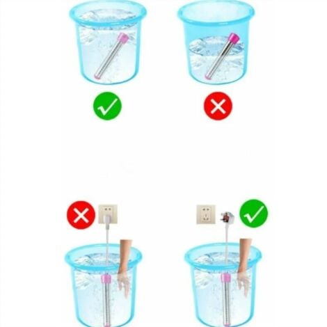 Chauffe-eau électrique 3000W avec tension d'immersion, chauffe-eau de piscine, chauffe-eau portable, adapté aux bassins, seaux