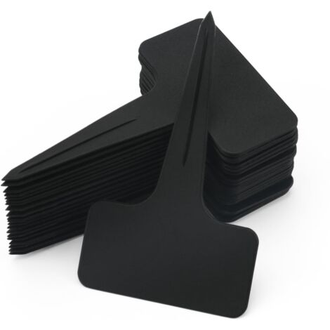 Etiquettes à planter, Outils De Plantation, 100 Pcs étiquettes Pour Plantes, étiquettes de Jardin Imperméable, T-Type Etiquettes en Plastique de Semis 6 x 10cm (Noir) (1/5)