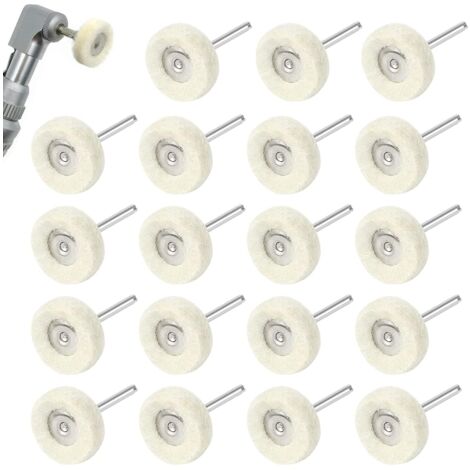 20 pcs Roue de polissage 25mm pour perceuse, Tampon de polissage en laine, accessoires de forage (1/5)