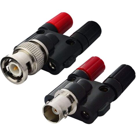Kits 4 types BNC male femelle à 2X 4mm double banane femelle male prise de liaison poste RF Coaxial connecteur séparateur coaxial BNC adaptateur banane (1/4)