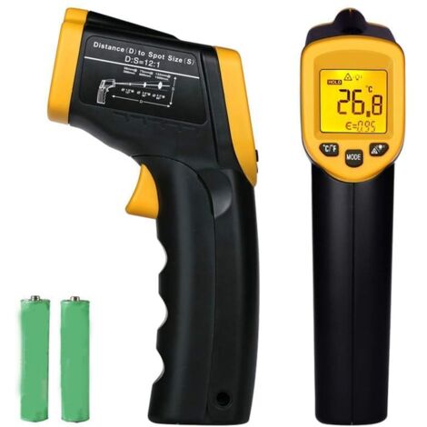 Thermomètre infrarouge laser numérique sans contact Thermomètre à viande Pistolet de température -58 ℉  716 ℉ (-50 ℃  380 ℃) (1/5)