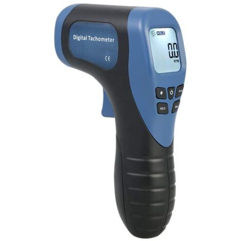 Tachymètre laser numérique portable Compteur de régime sans contact Jauge de vitesse du moteur Plage de mesure du pistolet : 2,5-99999 tr/min avec 10 bandes réfléchissantes (1/5)