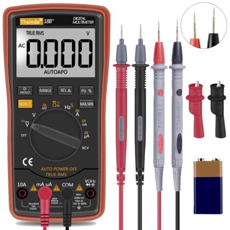 Laoa – Multimètre numérique TRMS 6000 – Plage automatique jusqu'à 700V AC/DC – Alerte tension sans contact – Écran LCD rétroéclairé (1/5)