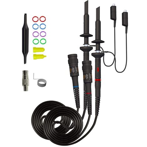 Sonde d'oscilloscope universelle avec Kit d'accessoires, sondes à pince d'oscilloscope 200MHz avec Kit de cables de Test BNC vers Minigrabber (1/4)