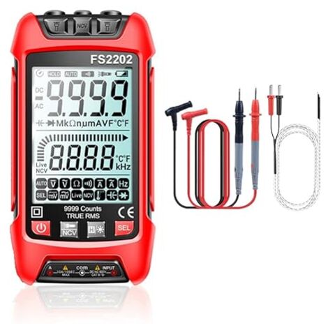MultimèTre NuméRique, VoltmèTre à Plage Automatique TRMS de 9999 Points, Mesure avec PréCision le VoltmèTre AC/DC Amp Ohm (1/5)