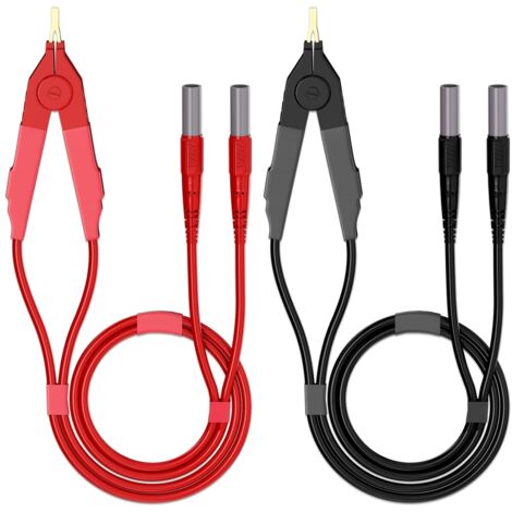 Fils de Test de compteur LCR, bornes Kelvin, fils de cable à fiches banane de sécurité de 4mm, 1.2m/3,94 pieds pour DMM (1/5)