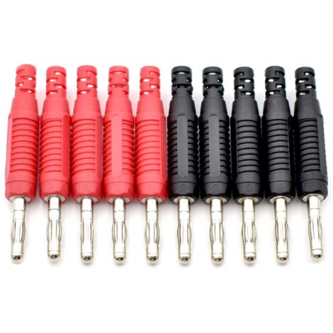 10Pcs 4mm Banana Plugs Solder DIY Banana Plug Male Connectors Adapters for Multimeter Test Leads Probes (1/5)