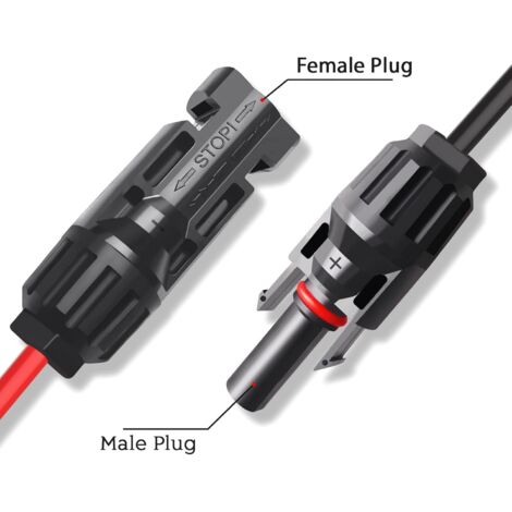 Câble Adaptateur Solaire Vers DC 8mm - 1,8m, 16AWG, étanche - Pour Connecter Panneau Solaire à Générateur Portable - Compatible Multi-marques
