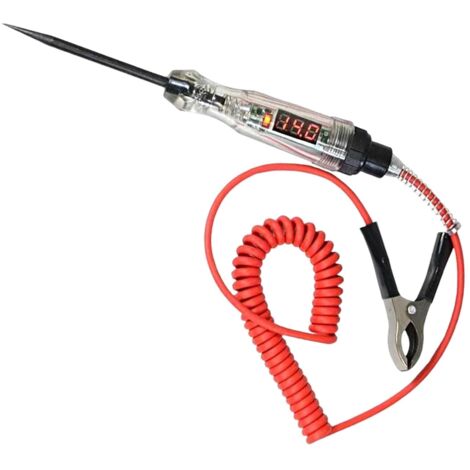 Lembeauty Testeur de circuit automobile à LED numérique, lampe de test automobile Testeur de circuit 3-48 V/5-120 V DC écran LCD numérique,Sonde de testeur basse tension, testeur de circuit LED (1/5)