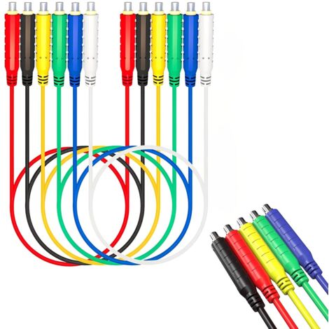 6-Piece Magnetic Test Leads - 20AWG Silicone Jumper Wires For HVAC Testing