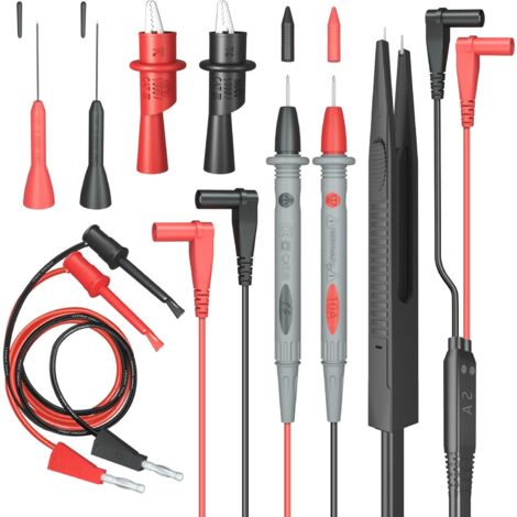 Electrical Multimeter Test Leads Set with Alligator Clips Test Hook Test Probes Lead Professional Kit 1000V 10A CAT.II (1/5)