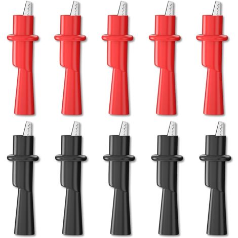Ensemble de pinces crocodiles multimètre, 10 pièces, pinces crocodiles isolées pour tests électriques (1/5)