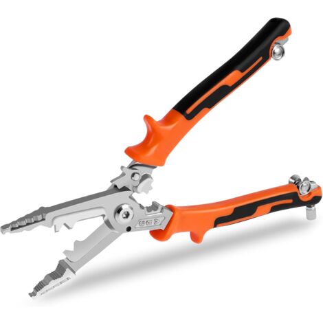 Pince à Dénuder Automatique, Pince à Dénuder Multifonction 10 en 1, Pince Coupe Cable Electricien, Pince Coupante pour Fils 0.5-90mm, pour Dénuder et Couper le Fil (1/5)