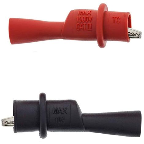 2 sets - cordons d'essai pour fiche banane de 4 mm 1000V/10A crochet test cable pour multimètre, ligne d’essai pour pince crocodile à deux têtes, kit de ligne d’essai pour multimètre. (1/5)