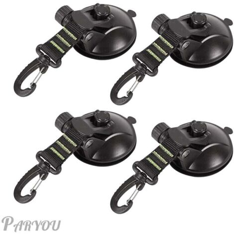 Lot de 4 ventouses d'ancrage avec fixation à ventouse pour voiture, camping, bache, accessoire ventouse multifonction pour tentes comme auvent latéral de voiture (1/4)