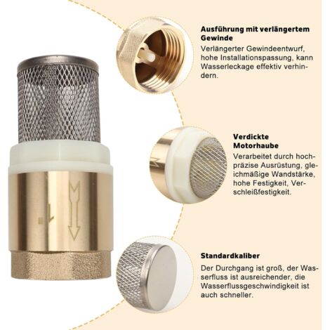 Kit d'aspiration 1 avec flexible d'aspiration/refoulement de 2 m, flotteur, embout de tuyau et clapet anti-retour en laiton, panier d'aspiration en acier inoxydable