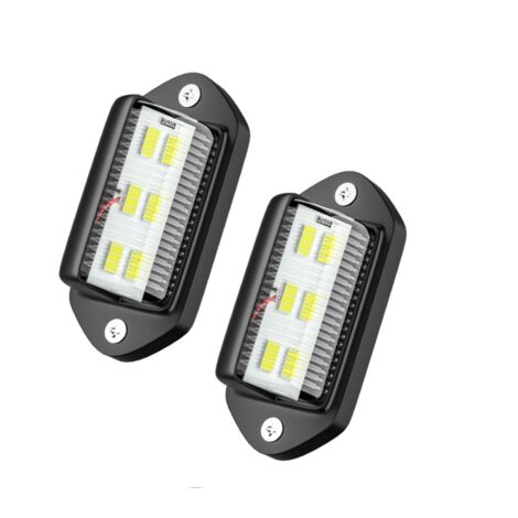 2PCS LED Eclairage Plaque Immatriculation Étanche 6 SMD LED Feux Arrière Lampe de Plaque d’Immatriculation pour 12V/ 24V Camion Camionnette Remorque Voiture Véhicule Caravane