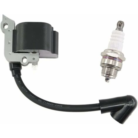 Bobine d'allumage avec bougie d'allumage pour Stihl FS38 FS46 FS45 FS55 FC55 FC55Z FC55-DZ HL45 HL45Z HL45-DZ HS45 HS45Z KM55 KM55RZ KM55C KM55R Trononneuse de rechange 4140 400 1308 H559 (1/5)