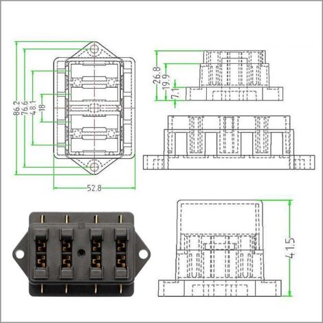 Soyond Porte-fusibles 12 V Avec Affichage LED - Couvercle étanche à L'hdité - DC 12-24 V