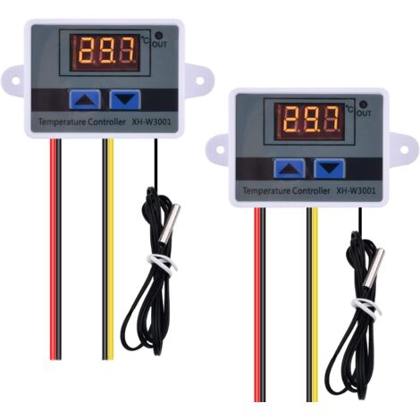2PCS Contrôleur de Température Numérique AC 110V-220V ,Thermostat W3001 Module de Contrôle de Température avec Capteur étanche (1/5)