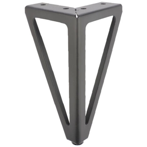 Laoa – Lot de 4 pieds de meubles en métal noir – Hauteur 15,5 cm – Charge 800 kg – Design triangulaire pour stabilité optimale (1/4)