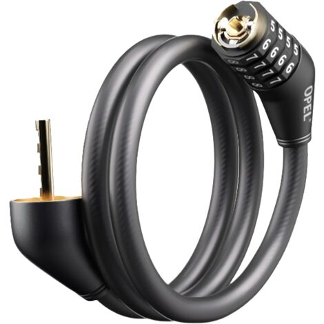 Antivol Vélo à Câble Combiné 5 Chiffres - Acier, 1,2 M, Noir, Sécurisé
